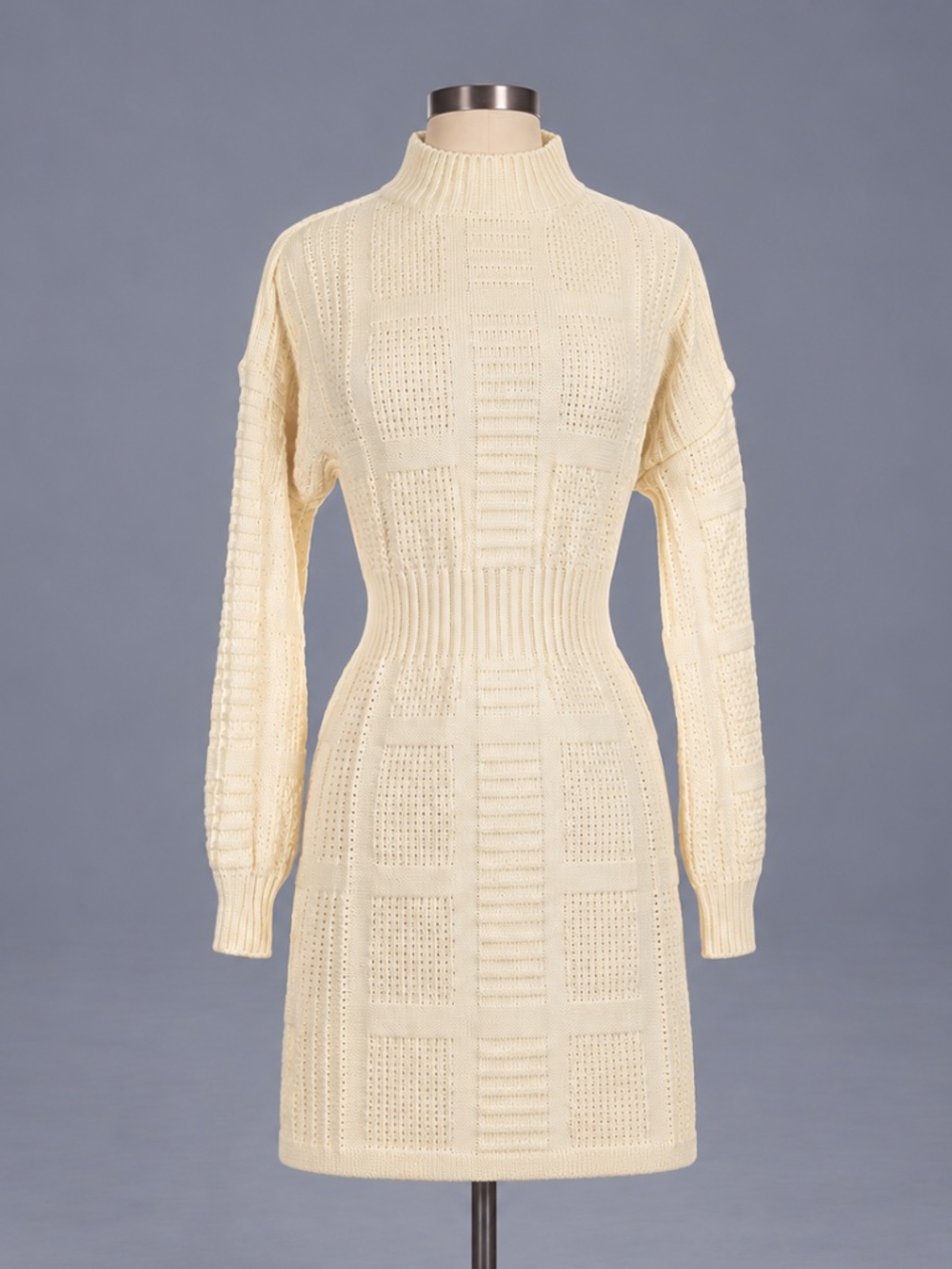 Lulus Ivory Open Back Knit Sweater Dress – Size XS NWT